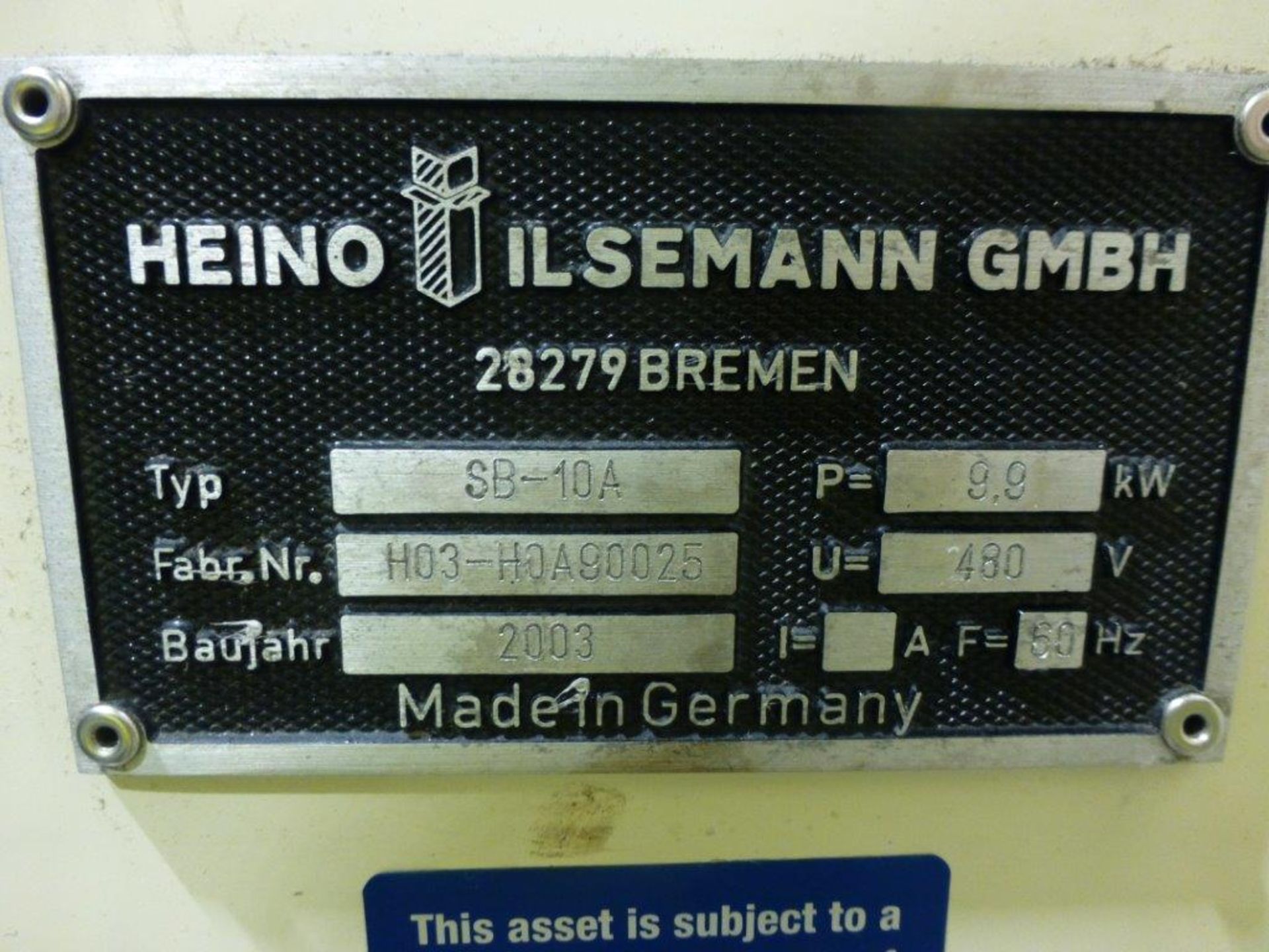Heino I iilsemann Type CM-3W wrapper/welder, serial No. 01-F90024 (2002) with Heino SB-10A collator, - Image 8 of 8