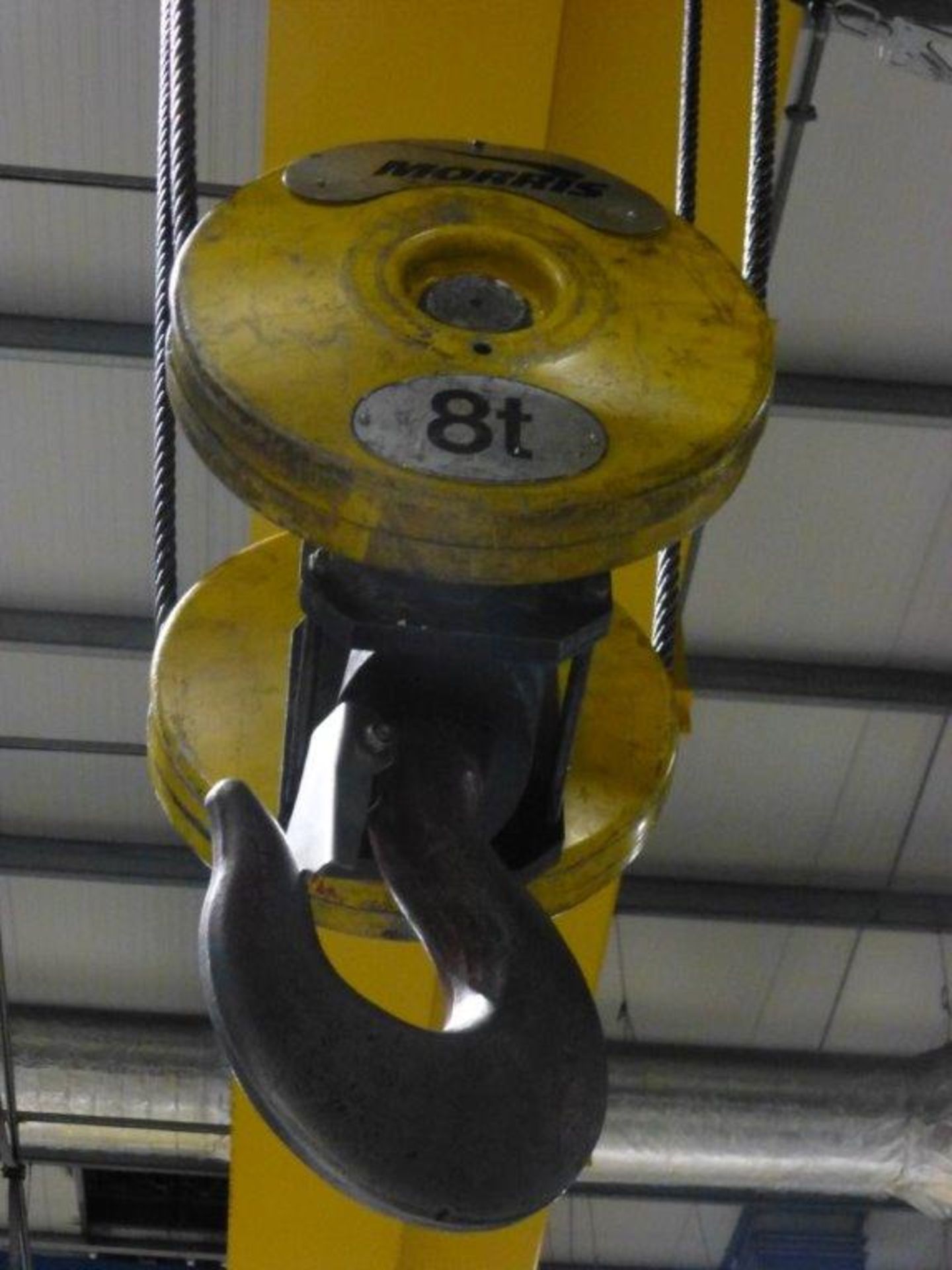 Morris 8 tonne 30.58m span single beam travelling pendant controlled overhead crane with, 50m - Image 7 of 8