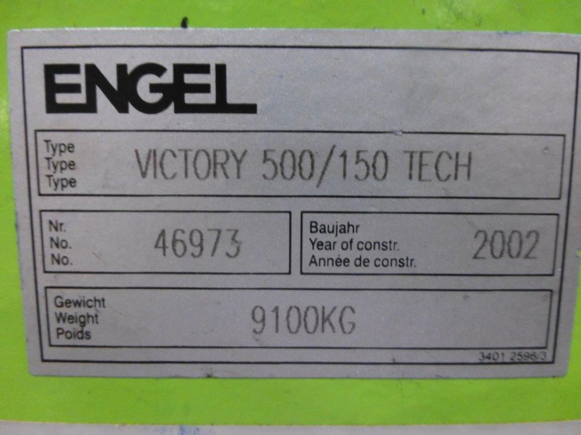 Engel Victory 500/150 Tech CNC Plastic Injection Moulding Machine Serial No. 46973 (2002) with - Image 8 of 8