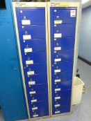 2, steel 10 compartment post lockers (Blue)