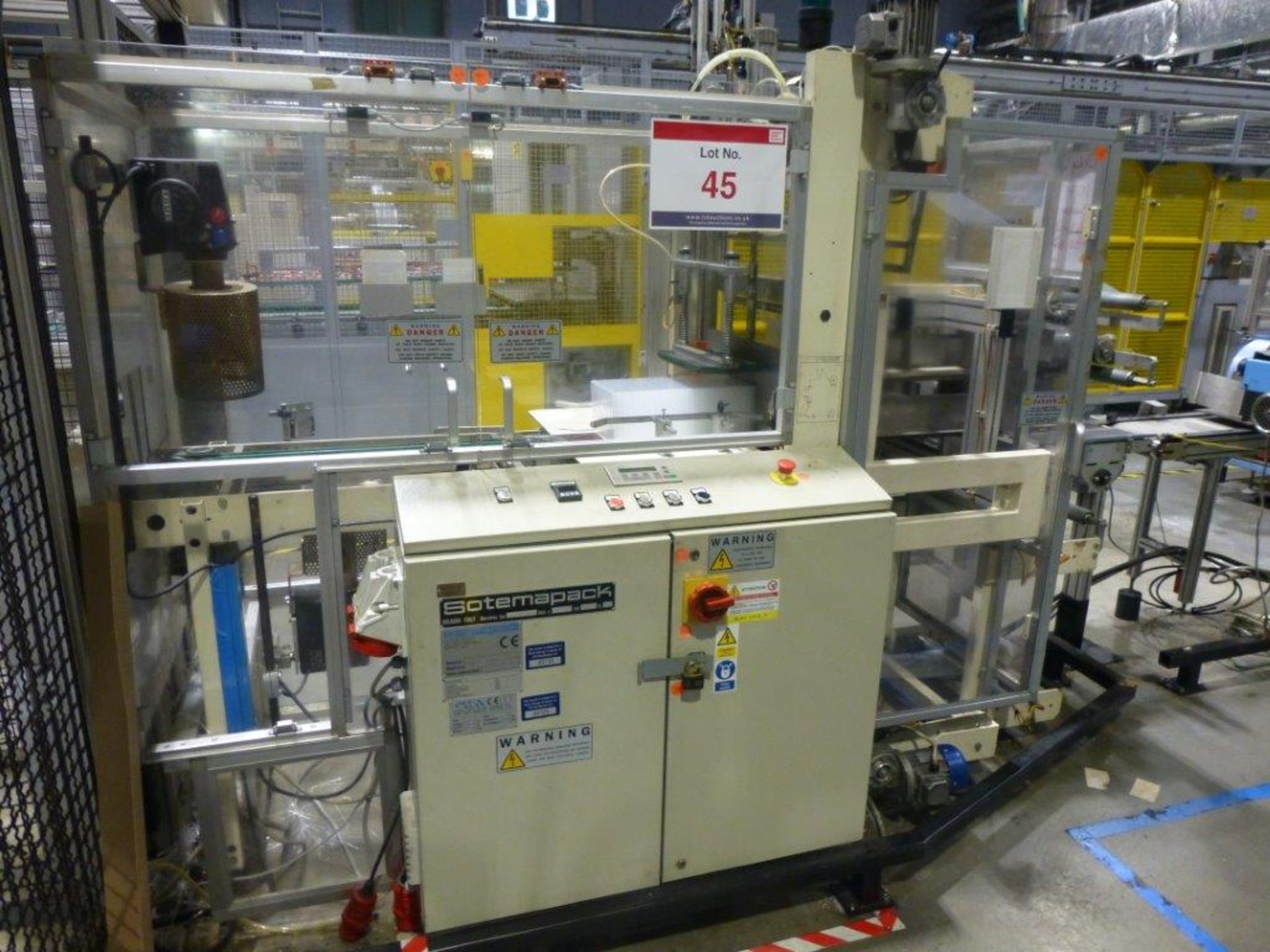Gima 888 DVD multi case wrapper, serial No 88852F0 (2002) with film unwind unit, 2 Leister hot air