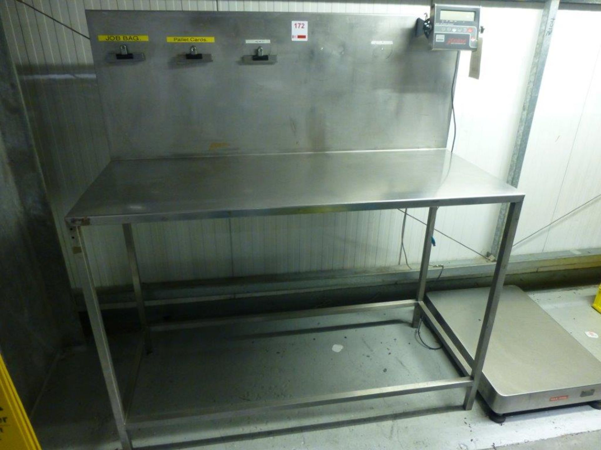 1500mm x 600mm x 1060mm stainless steel table with splashback panel