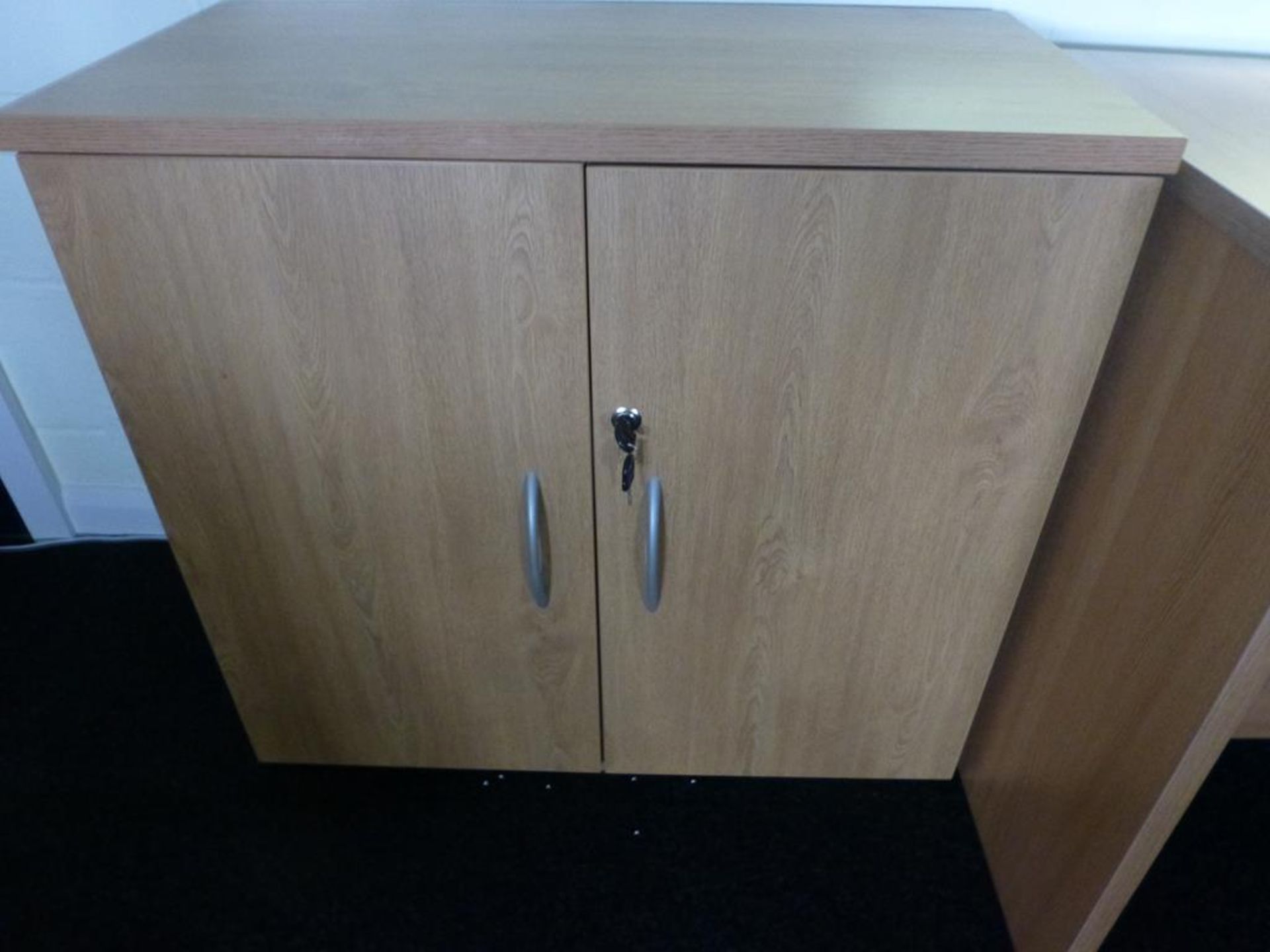 4 Cherry effect 800mm x 400mm x 740mm double door cupboards - Image 2 of 4