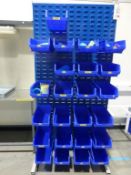 1000mm (w) x 2090 (h) plastic storage bin rack with 24 RS plastic storage bins