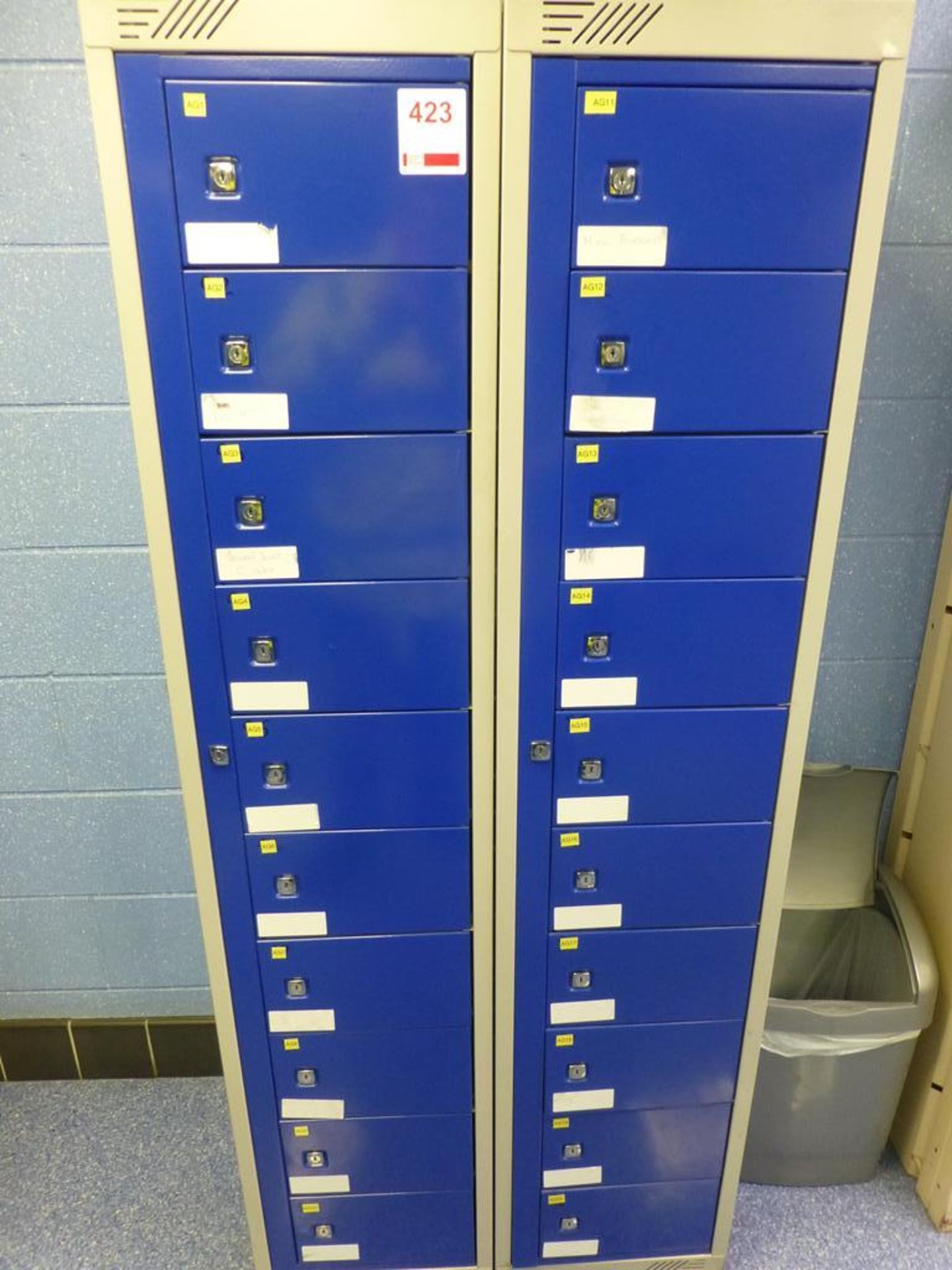 2 x steel 10 compartment postal lockers