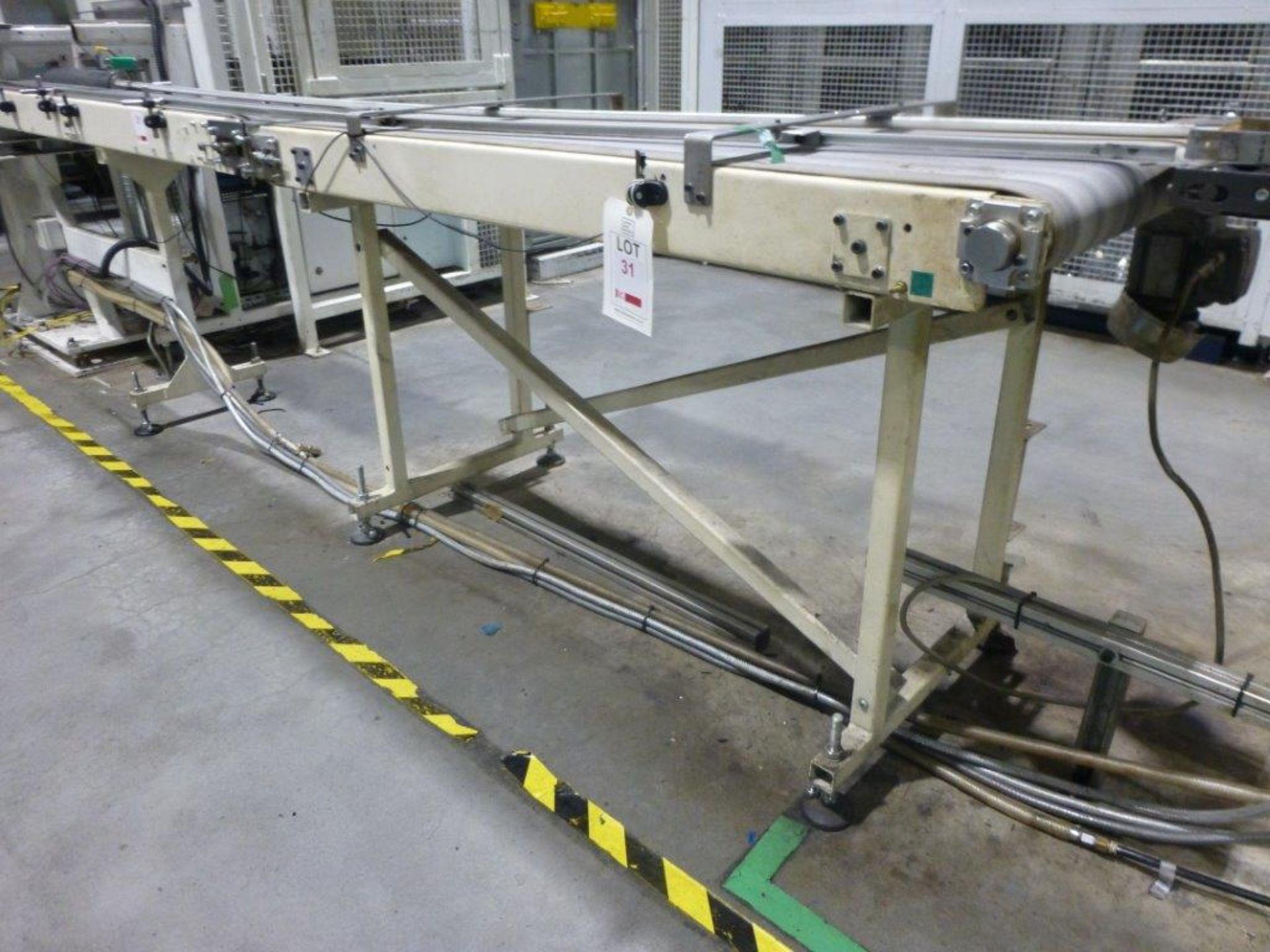 2000mm x 220mm powered belt conveyor and 1600mm x 560mm powered belt conveyor. Please note: A