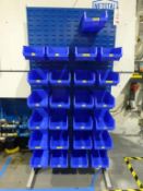 1000mm (w) x 2090 (h) plastic storage bin rack with 25 RS plastic storage bins