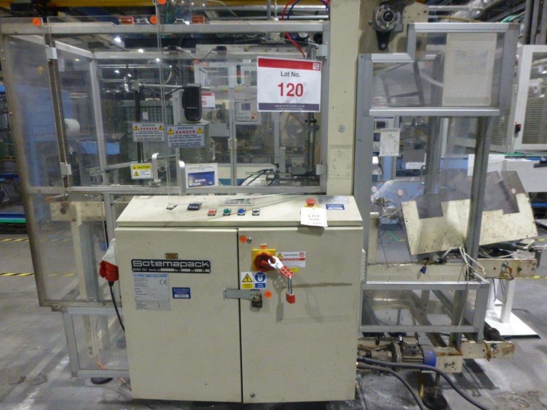 Gima 888 DVD multi case wrapper, serial No 88823H0 (2002) with 2 Leister hot air units. Please note: