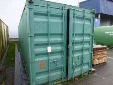 Evergreen EA42G1-24 40' steel shipping container (Green), ID Number CAXU711860 (1999) with contents,