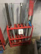 Quantity of steel threaded rod and storage rack
