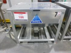 Summit Systems 1270mm x 1270mm x 1100mm stainless steel material feed hopper with bottom