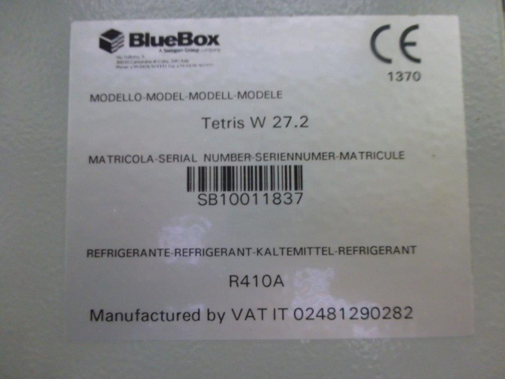 BlueBox Tetris W 27.2 water chiller, serial No SP10011837, Chiller No 5, (Disconnection at first - Image 3 of 3