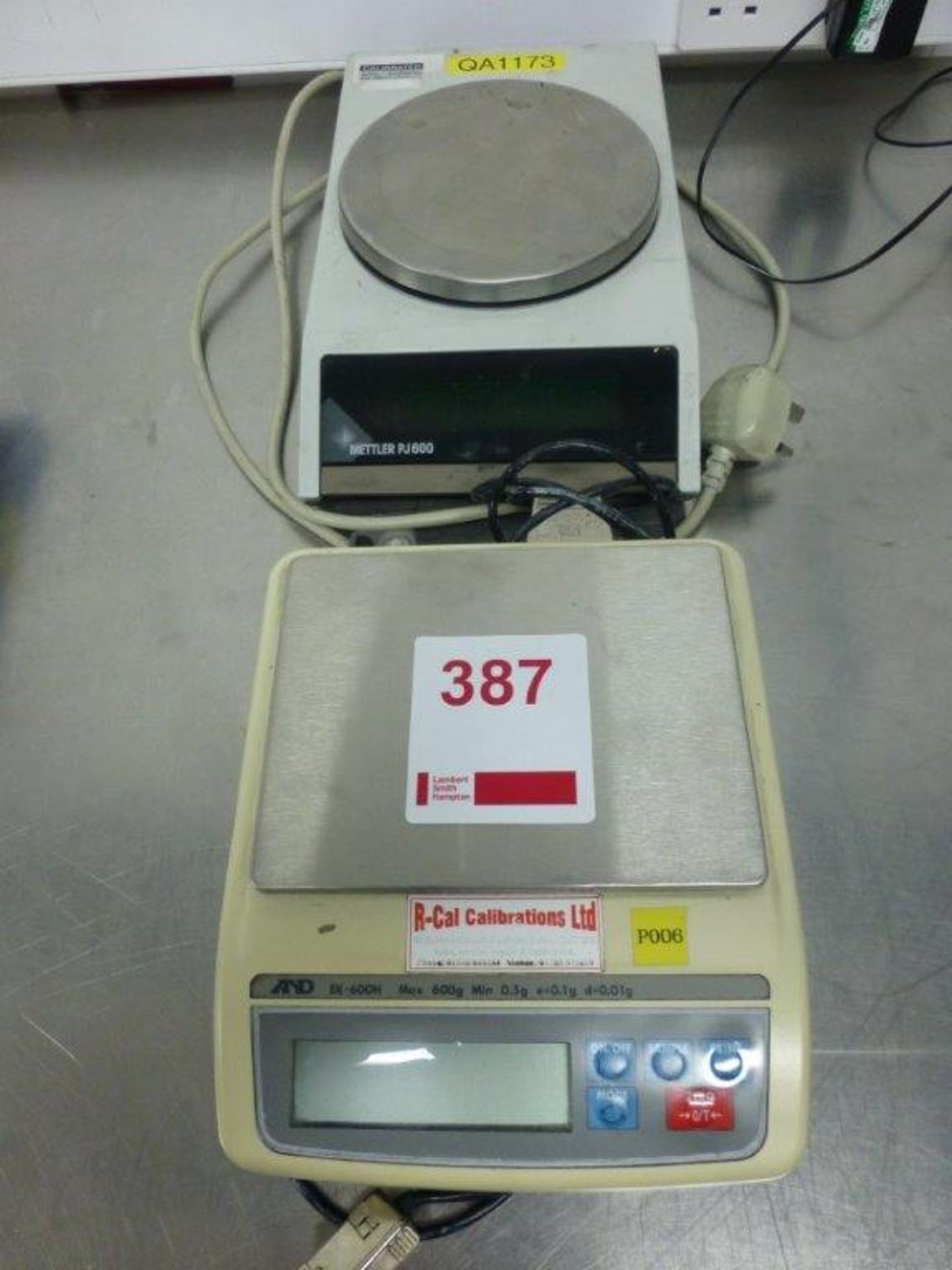 Mettler PJ600 600g benchtop digital scale with AND EK600H 600g benchtop digital scale