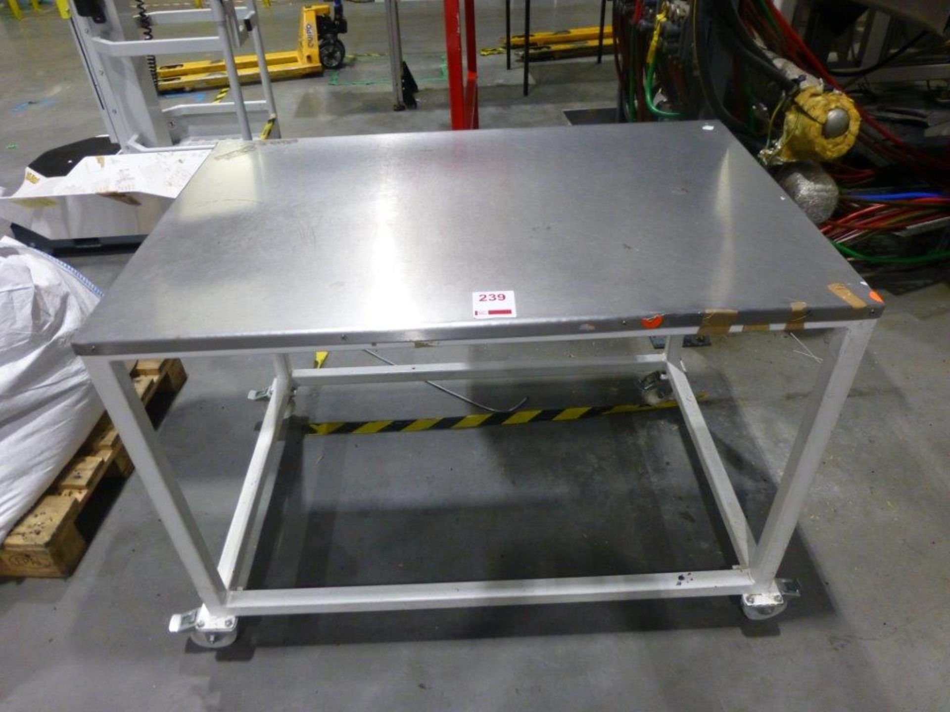 1200mm x 800mm x 820mm stainless steel topped mobile work table