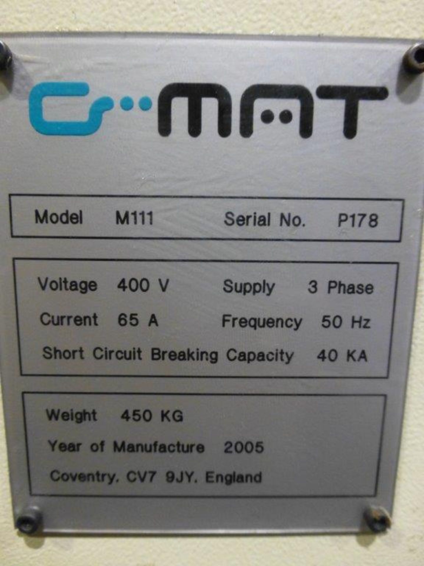 GMAT M111 DVD Automation traversing Beam take-off Robot, serial No P178 (2005) with dual 8 Case - Image 5 of 6