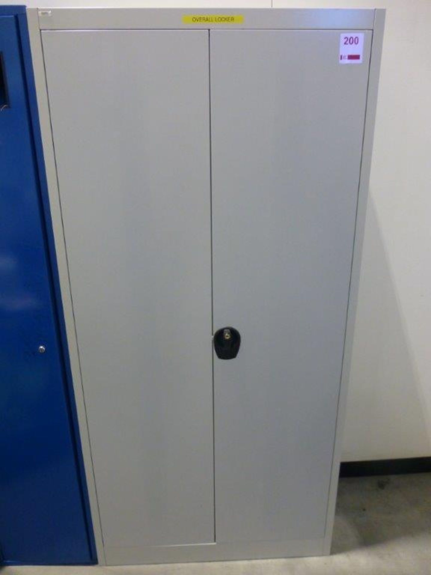Quipo 1950mm high steel double door cupboard with steel 6 compartment personnel locker and slope top