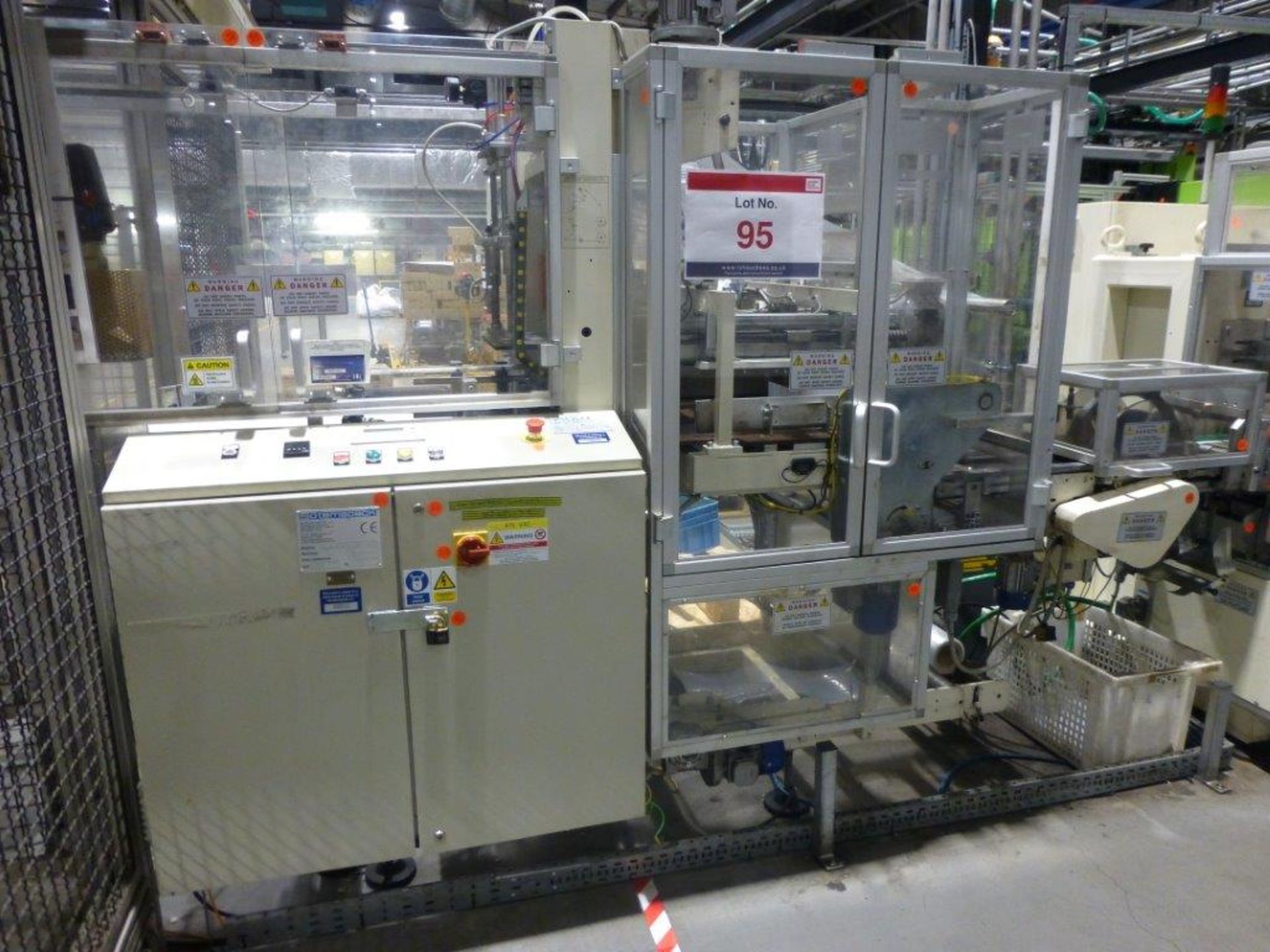 GIMA 897 DVD multi case wrapper, serial No 89720A0 (2003) with turnover unit, case flip station,