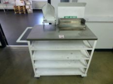 Steel 5 tier steel trolley, 900mm x 500mm x 900mm with stainless steel top