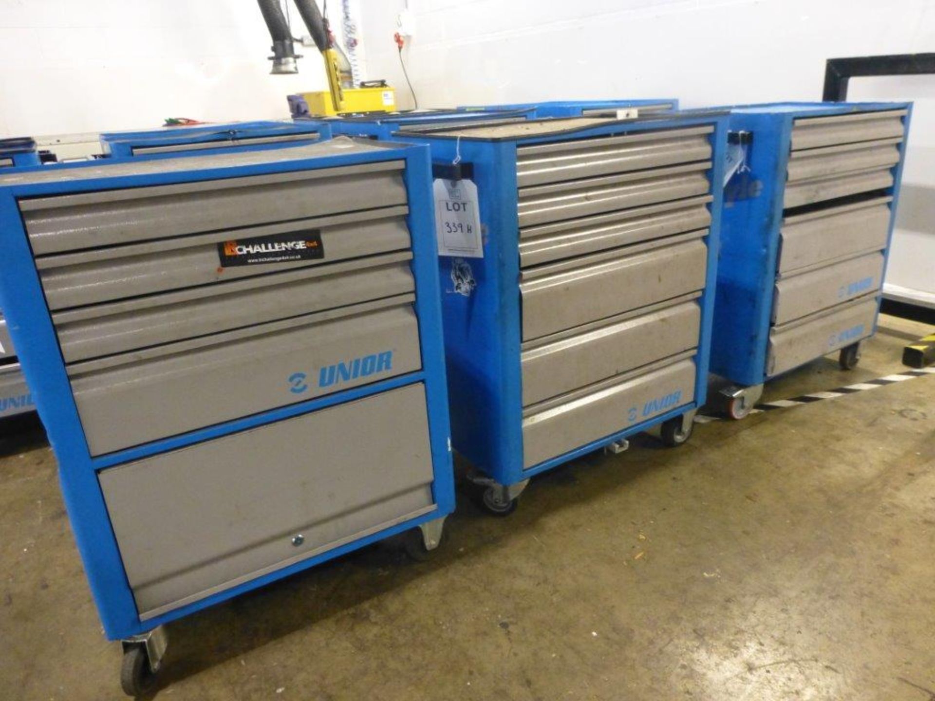 2 Unior Eurostyle 6 drawer tool cabinets (no contents) and a Unior Eurostyle 4 drawer tool