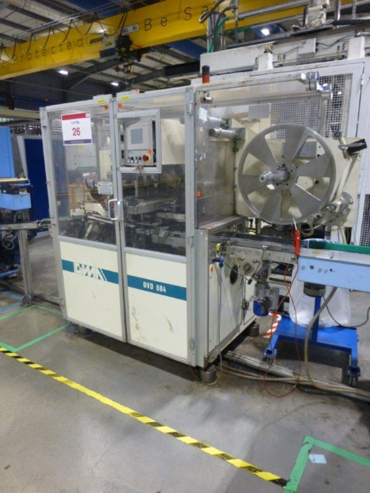 GIMA 884 DVD case wrapper/welder Serial No. 8841200 (2002) with Siemens Simatic TP27 control unit