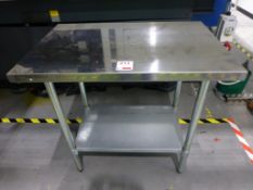 915mm x 600 x 890mm stainless steel 2 tier work table