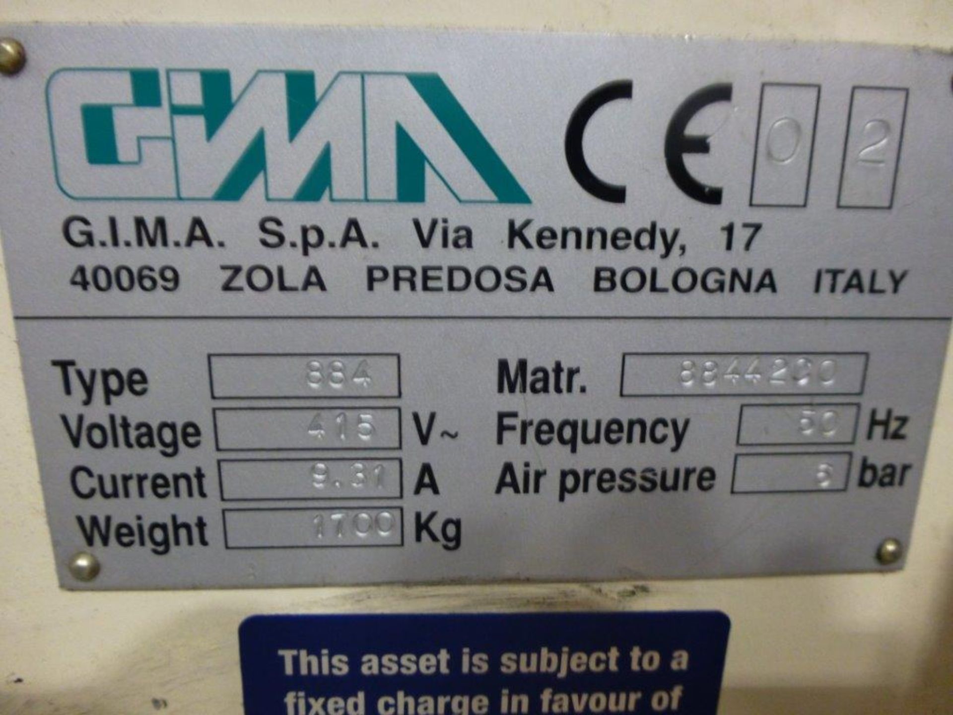 GIMA Type 884 DVD CNC Rotary Thermal Welding Machine Serial No. 88442CO (2002) with flip unit and - Image 4 of 4