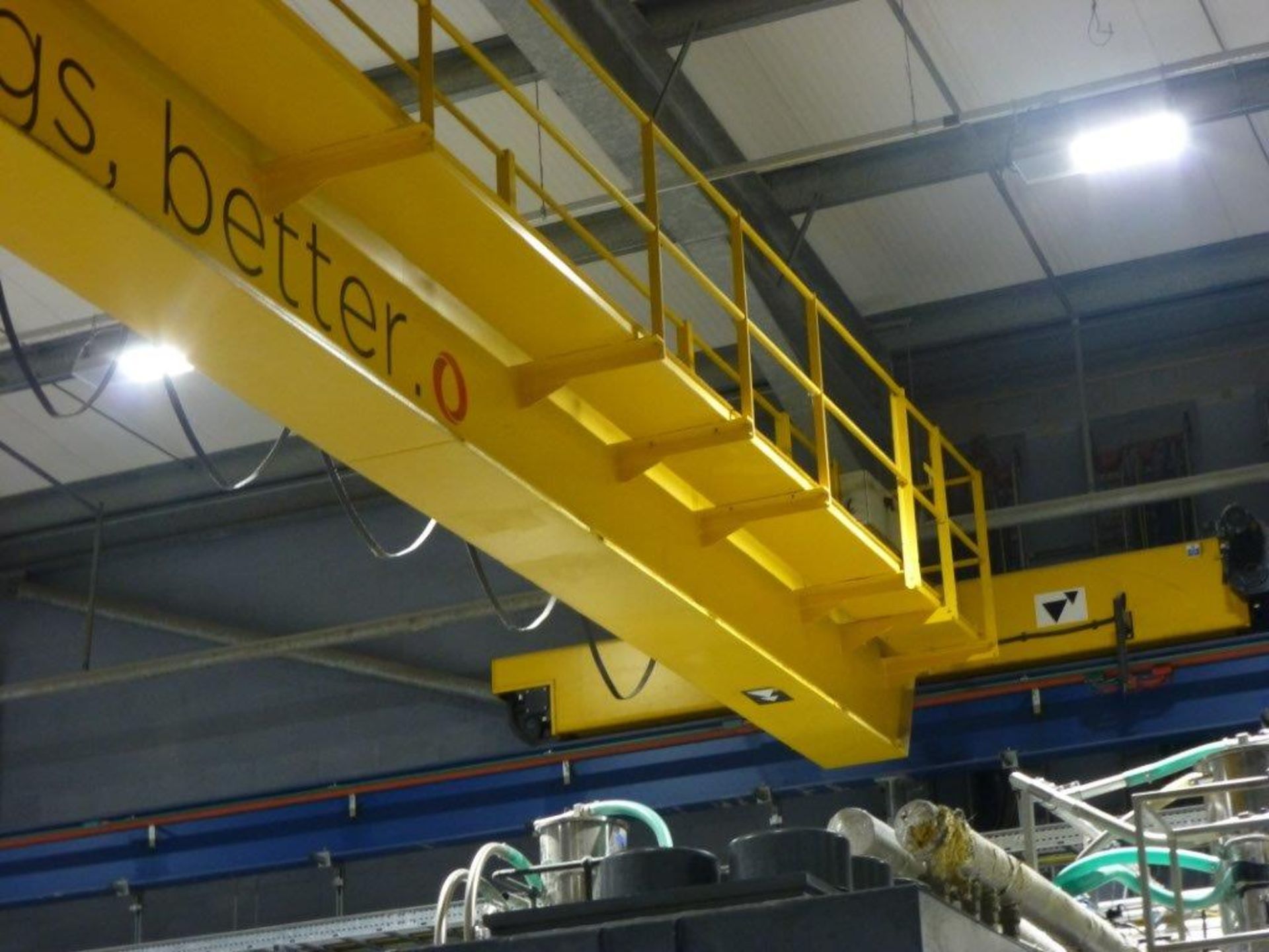 Morris 8 tonne 30.58m span single beam travelling pendant controlled overhead crane with, 50m - Image 4 of 8