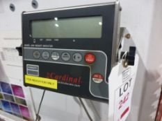 Cardinal 204-V 300kg stainless steel digital platform scale, serial no E34606-0255, (2006) 600mm x