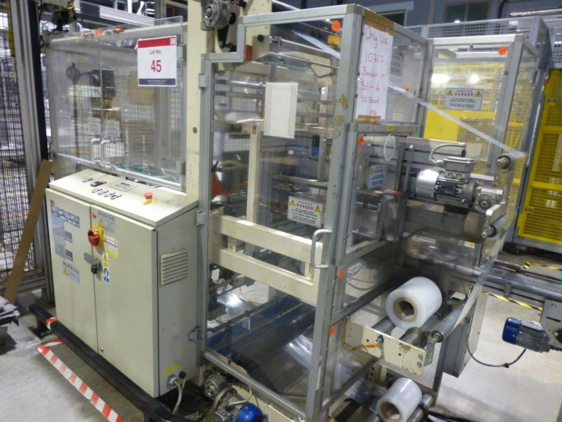 Gima 888 DVD multi case wrapper, serial No 88852F0 (2002) with film unwind unit, 2 Leister hot air - Image 2 of 4