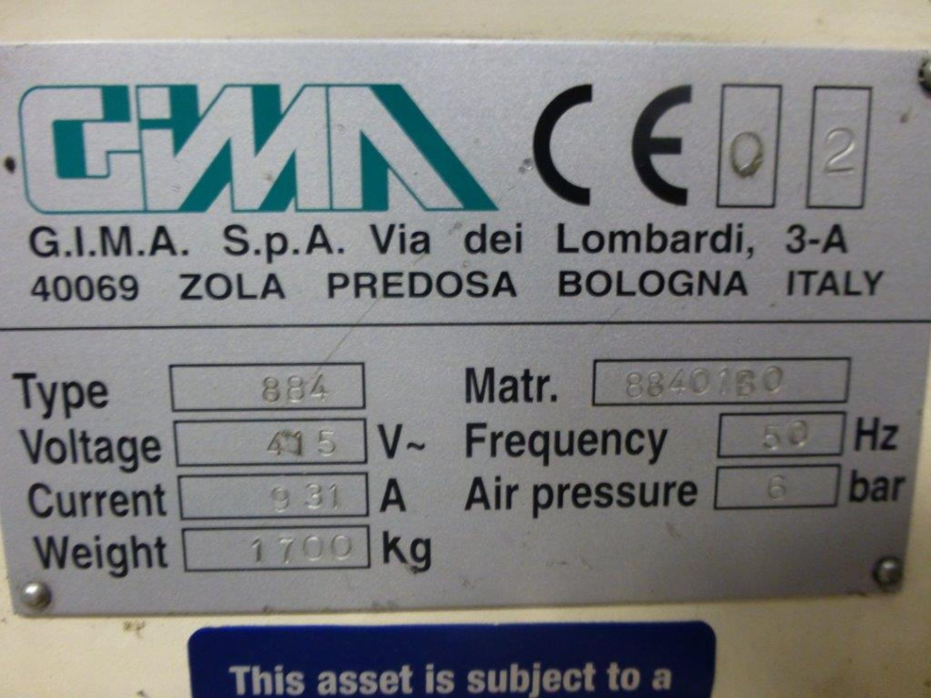 GIMA Type 884 DVD CNC Rotary Thermal Welding Machine Serial No. 88401BO (2002) with flip unit and - Image 4 of 7