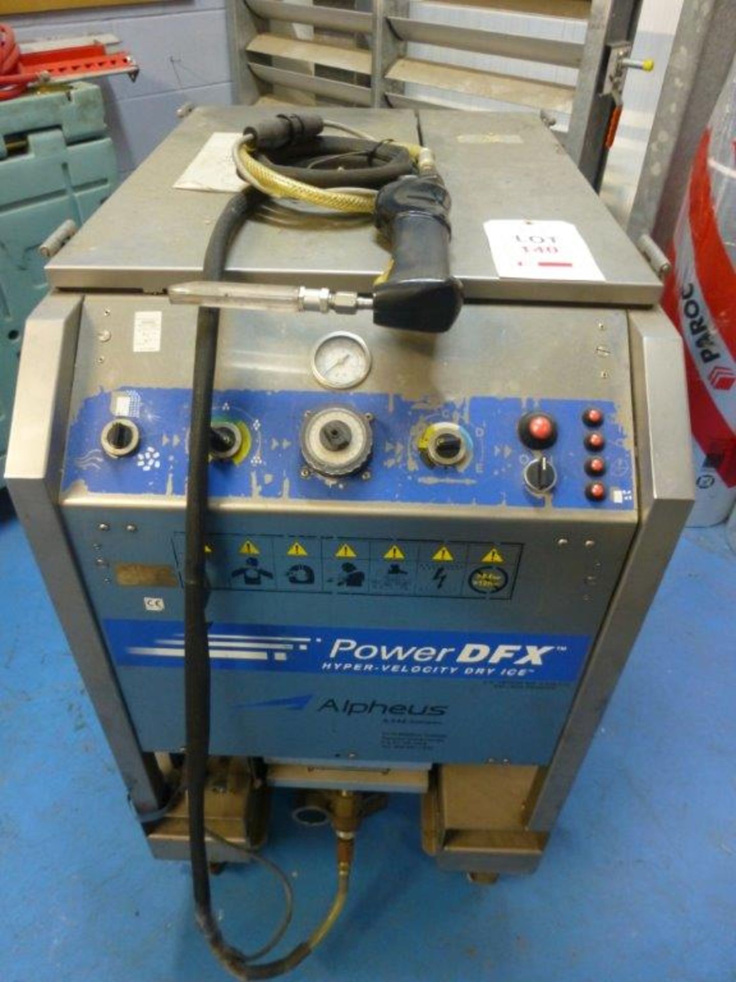 Alpheus Power DFX hyper-velocity dry ice blasting unit serial No 72624C011 (2002) with gun - Image 2 of 3