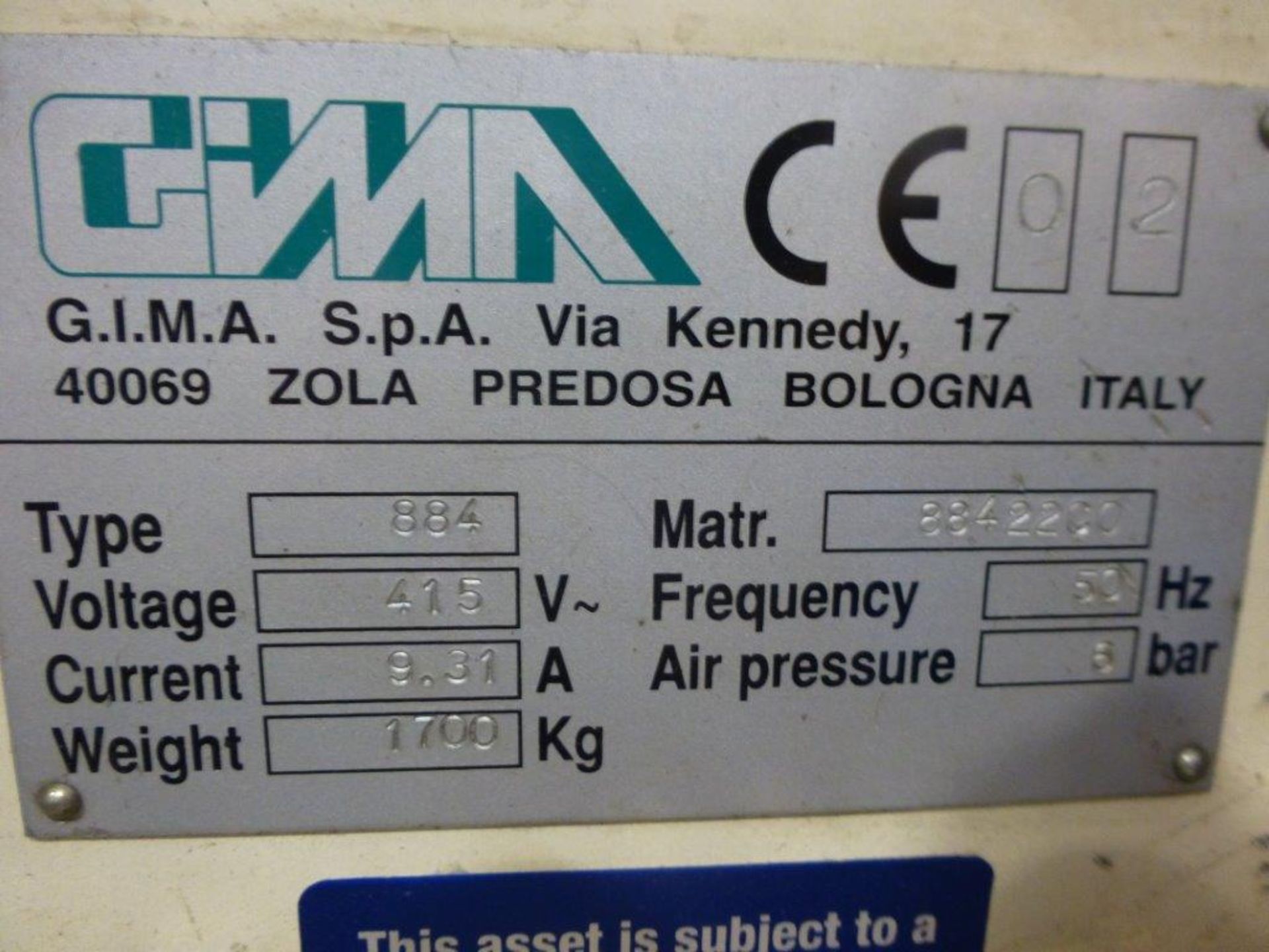 GIMA Type 884 DVD CNC Rotary Thermal Welding Machine Serial No. 88422CO (2002) with flip unit and " - Image 4 of 6