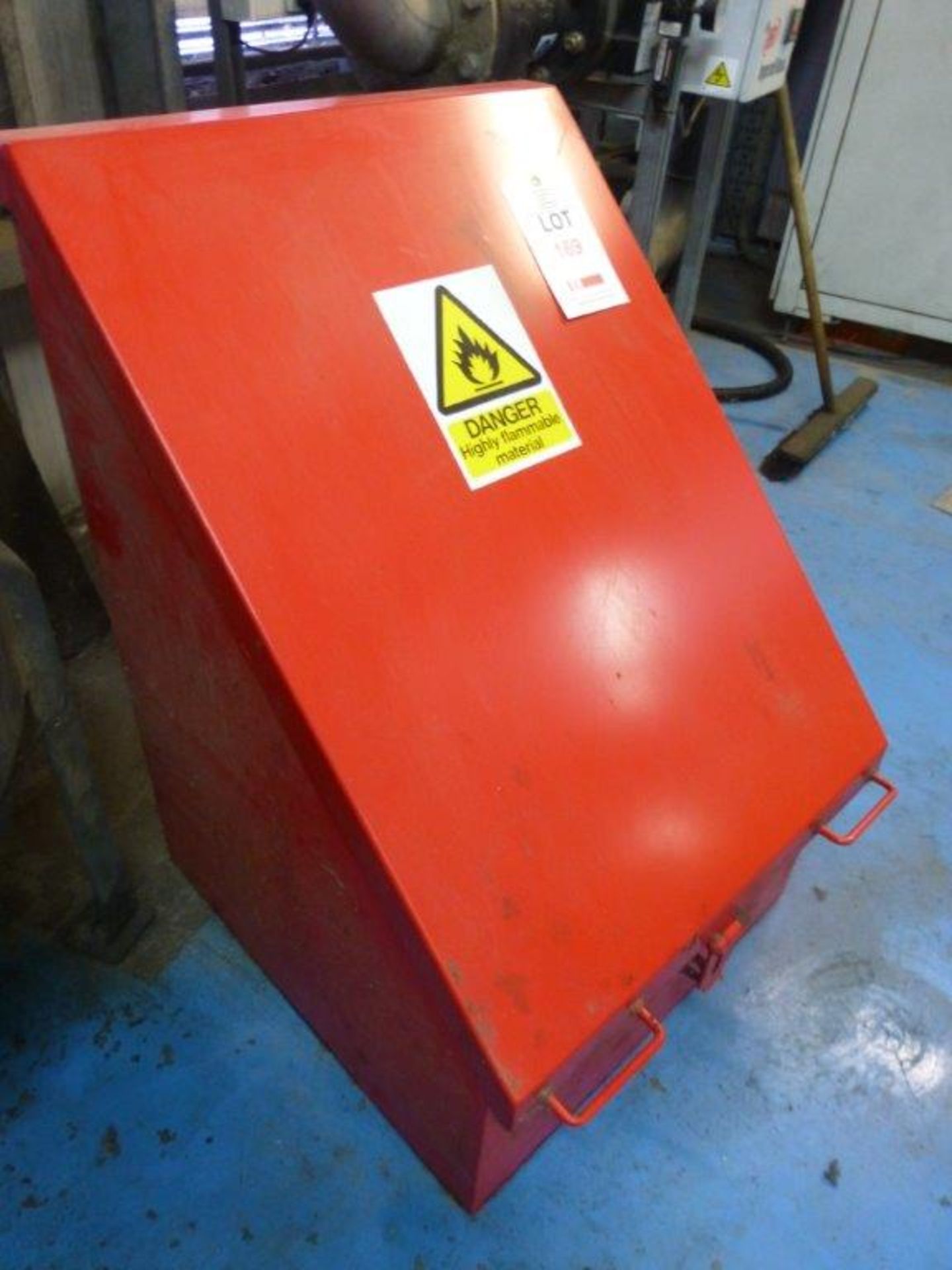 Steel lift top flammables storage cabinet, located on first floor. Please note: A mandatory lift out - Image 2 of 2