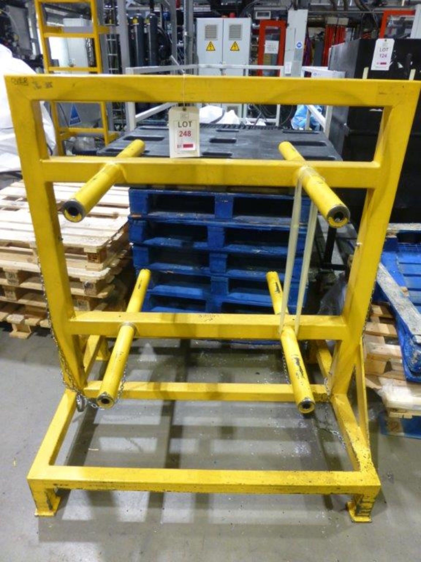 Steel fabricated 8 station reel stand