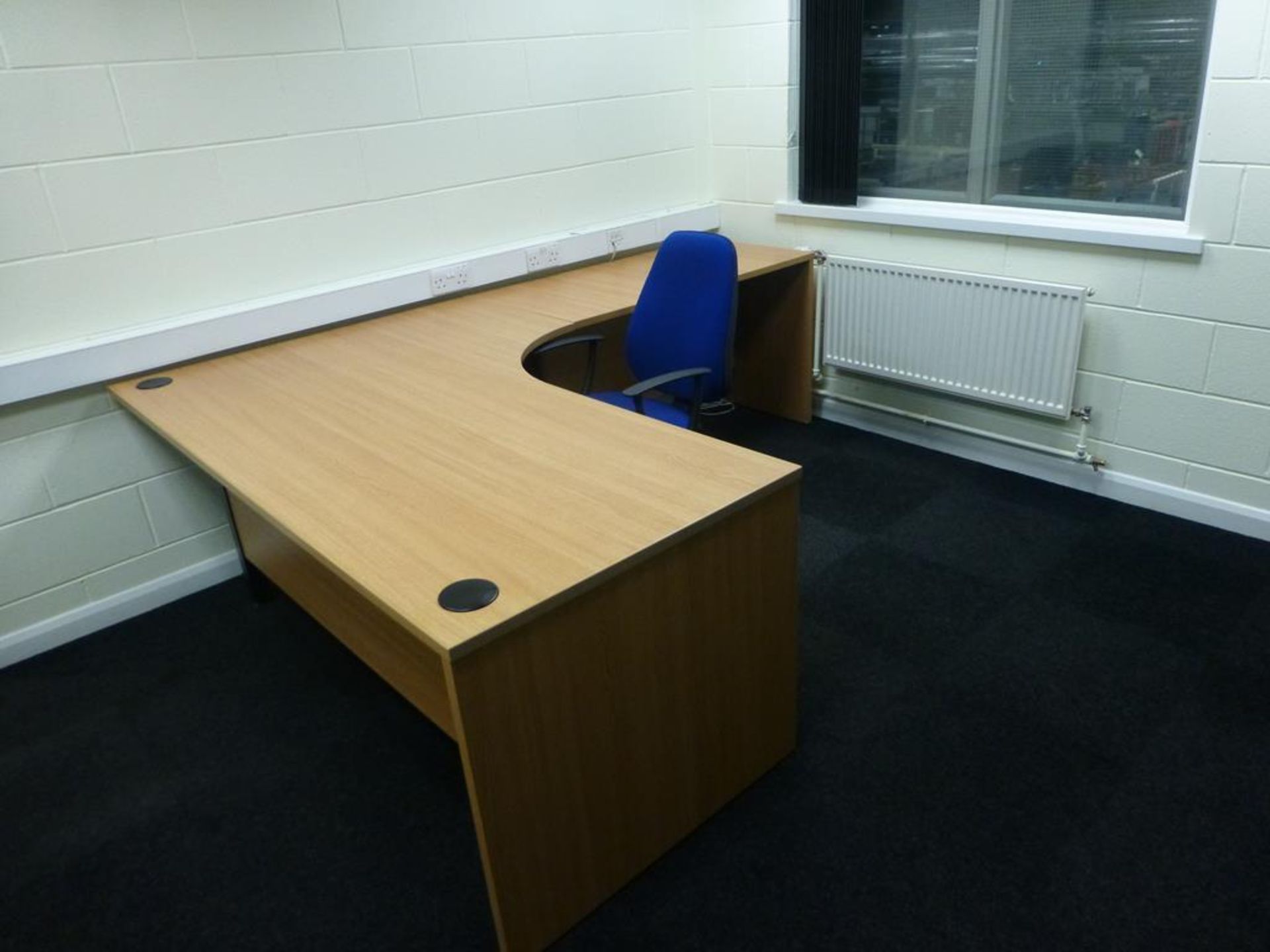 Furniture to F10 Office to include, cherry effect 1800mm x 1200mm workstation, cherry effect