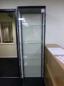 5 tier freestanding lockable illuminated glazed display cabinet 600mm x 400mm x 2000mm