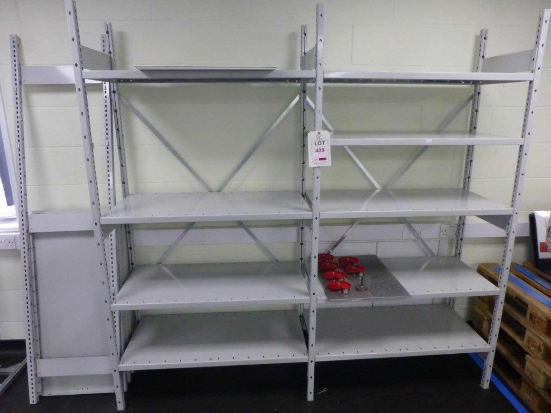 2 bays 5 tier boltless light duty racking, 2100mm x 500mm x 2000mm overall with 6 spare shelves