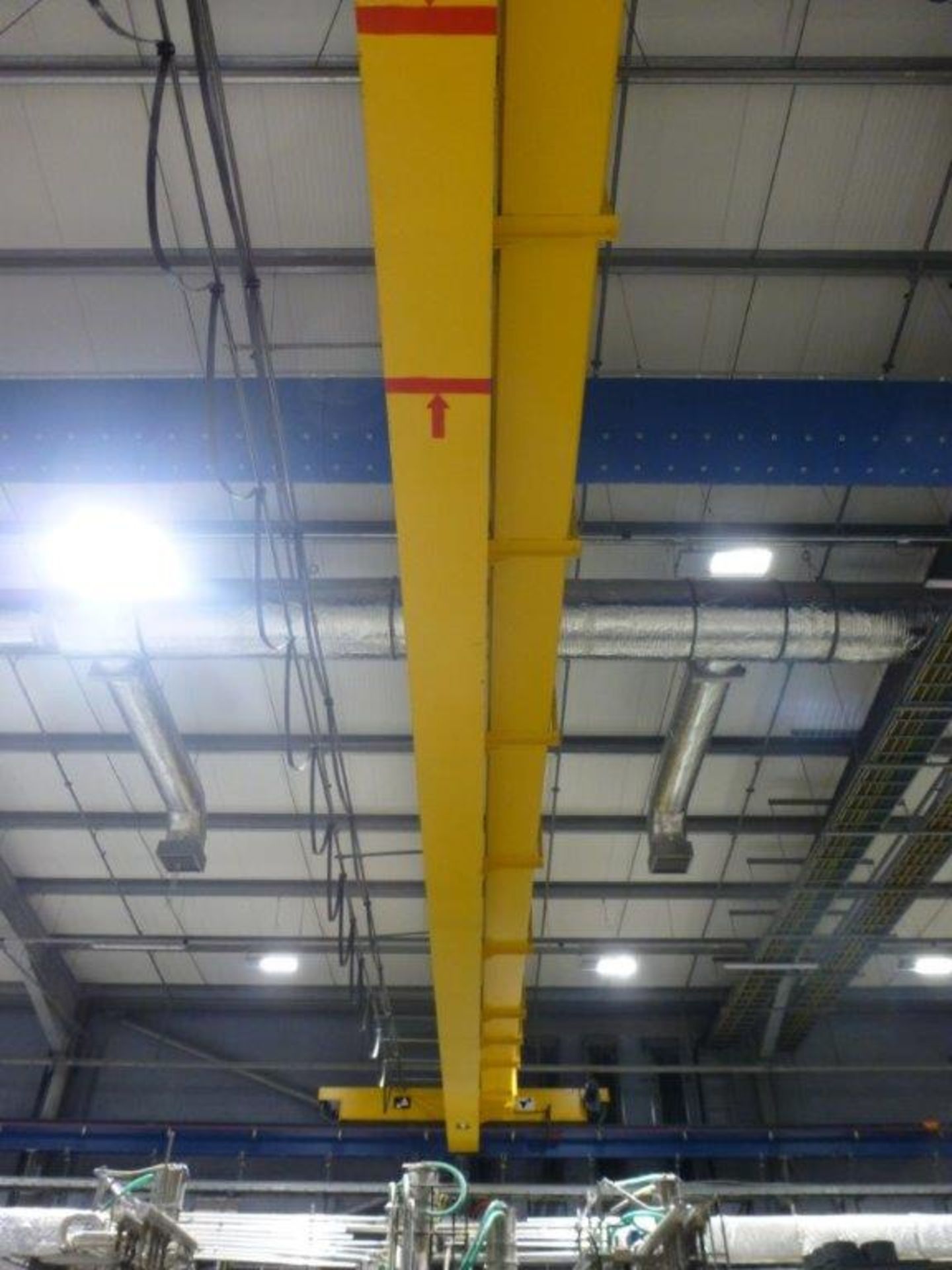 Morris 8 tonne 30.58m span single beam travelling pendant controlled overhead crane with, 50m - Image 8 of 8