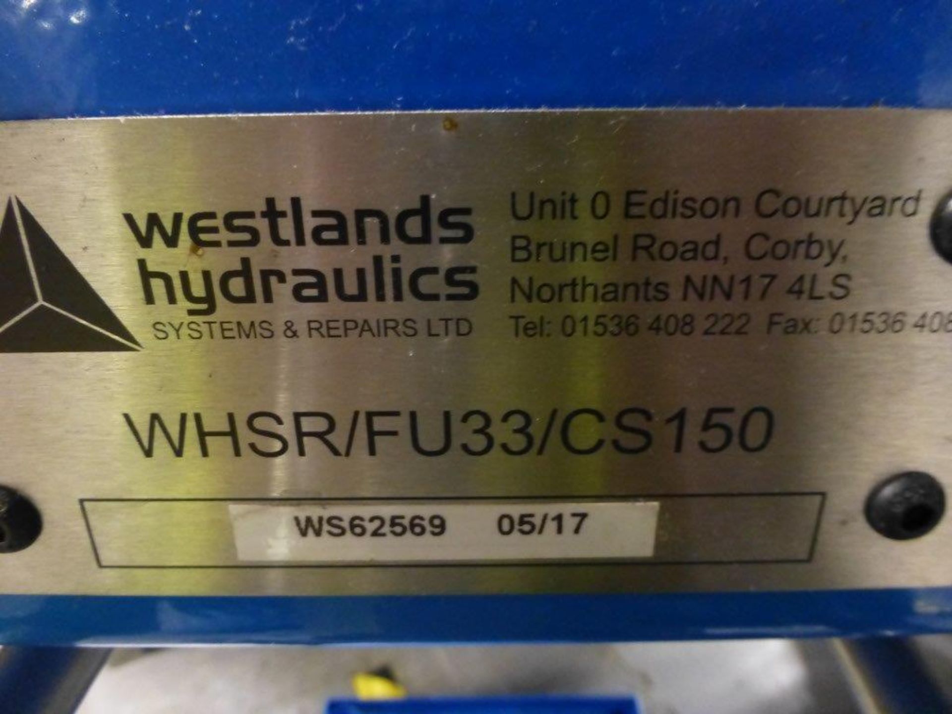 Westlands Hydraulics WHSR/FU33/CS150 mobile oil filtration unit, serial No WS62569 (2017) - Image 2 of 2