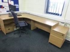 Furniture to the IT Office to include 2 cherry effect 1600mm x 1200mm workstations with 2 pedestals,