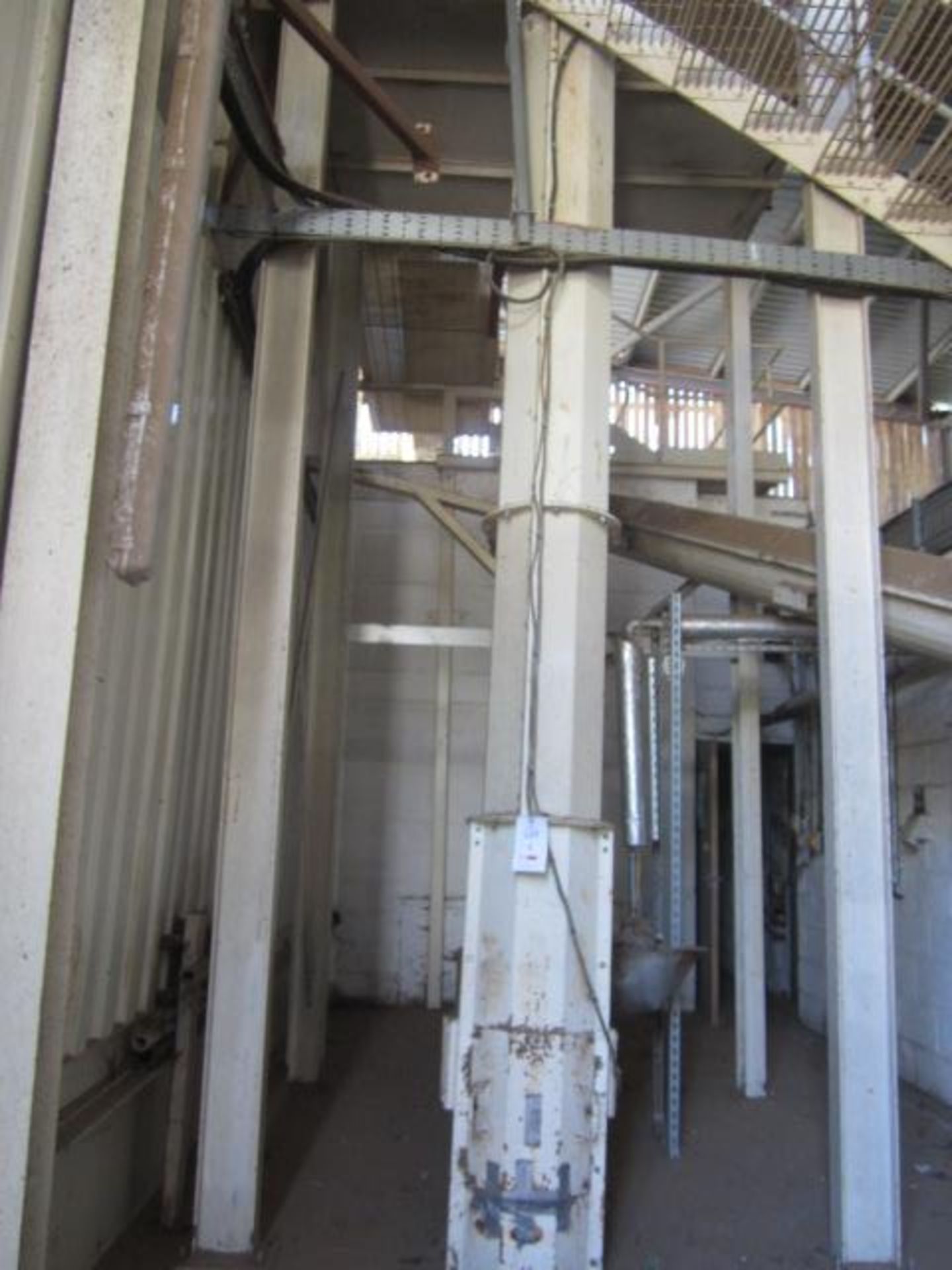 PST V8-360 vertical auger screw conveyor, approx. 9.6m height x 350mm dia, serial no: 0923B11 (