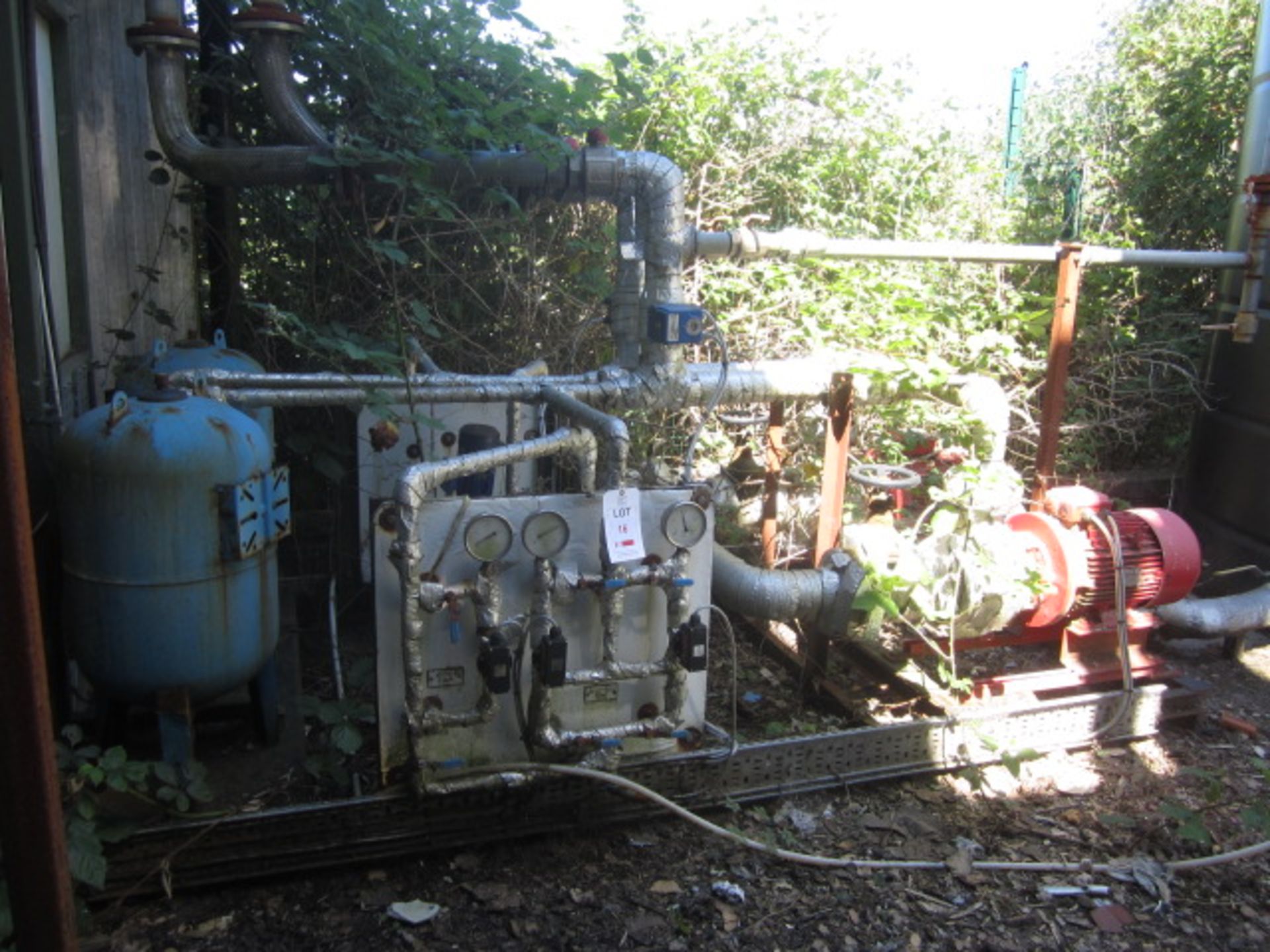 Steel framed skid mounted water pump system, to include 2 Armstrong fire pumps, two water receiver