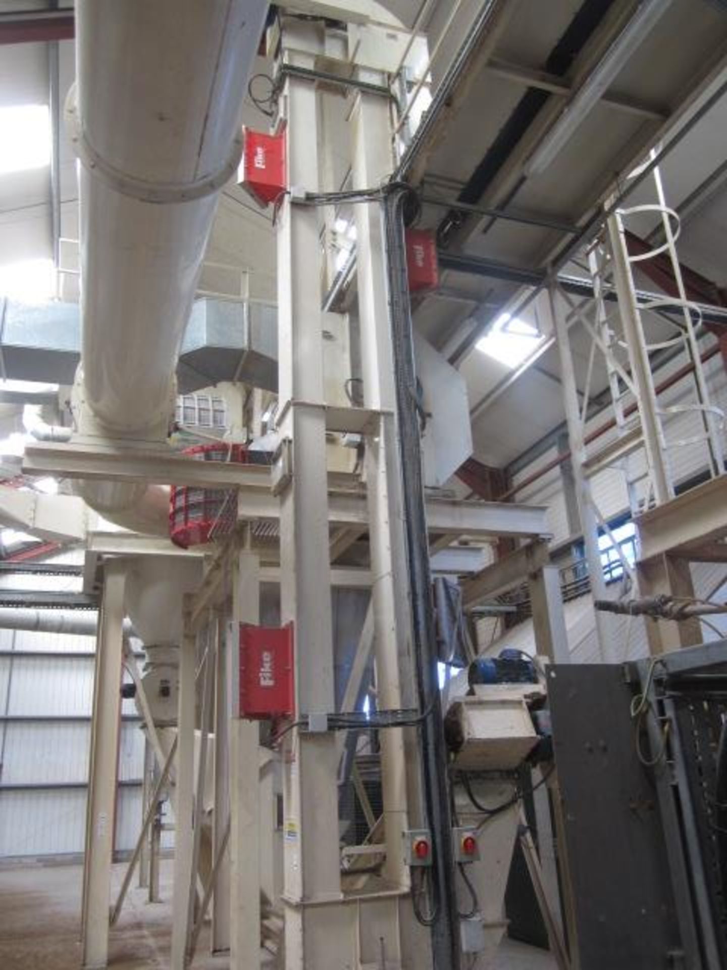 Unnamed bucket elevator, approx. 8m height, with 4 fitted Fike Ele-Quench flameless explosion vents, - Image 6 of 8