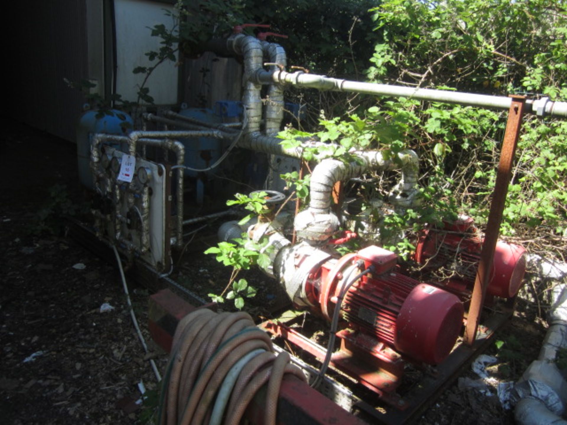 Steel framed skid mounted water pump system, to include 2 Armstrong fire pumps, two water receiver - Image 2 of 3