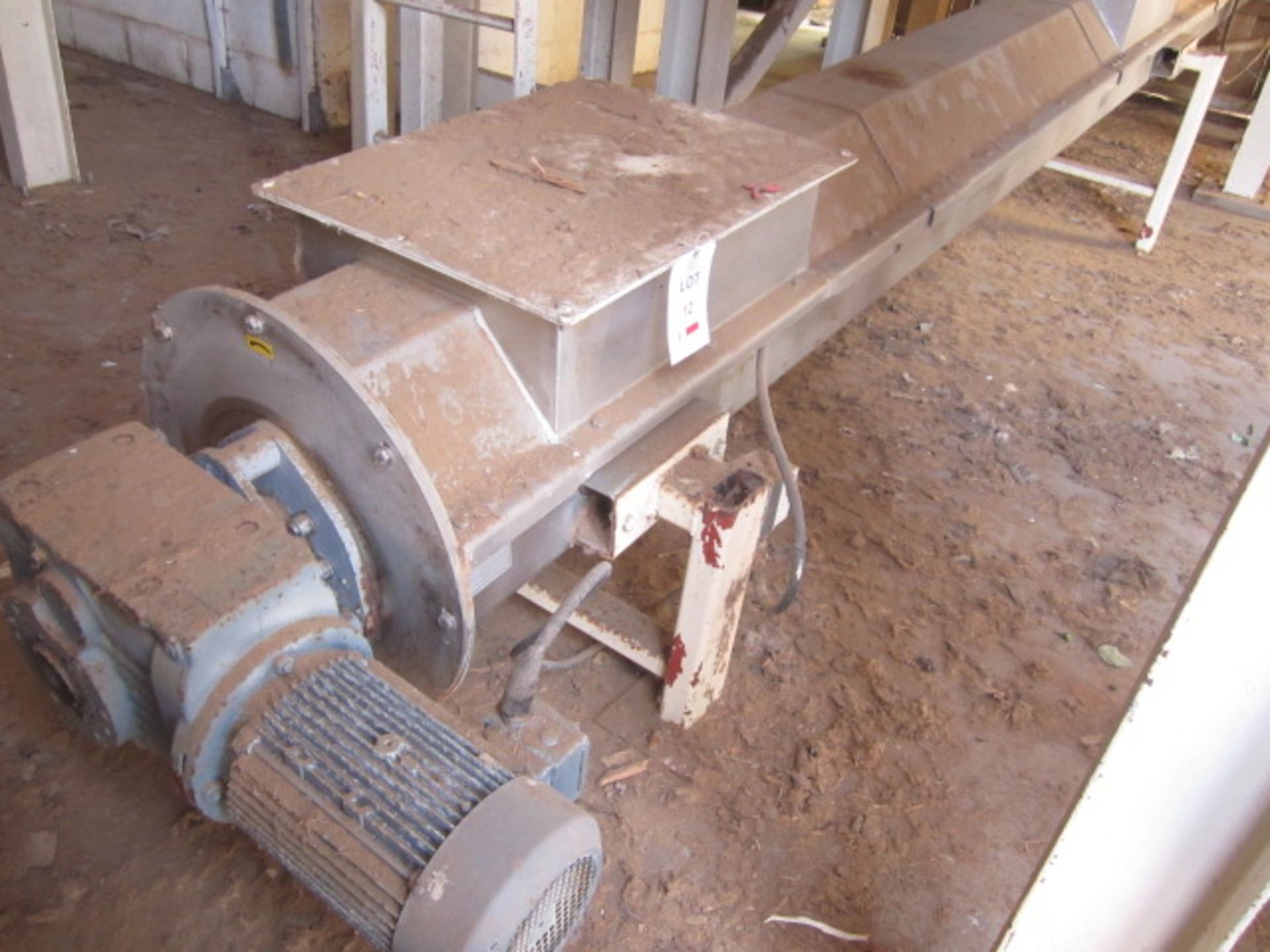 PST V-500 horizontal auger screw conveyor, serial no: 1050B01 (2011), length 8m x 500mm dia,