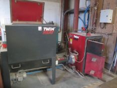 Twin Heat M20i/A2 stoker plant heating system, serial no: 2a/4a, no. 4685/4429 (2009), operating