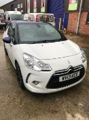 Citroen DS3 3 door hatch Dstyle 1.6, registration WV13 KCE, DOR 15.3.2013, mileage 76,651, V5...