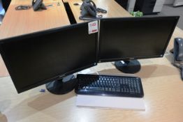 Two Phillips 233V LED flat screen monitors (please note: This lot is located at the Swindon