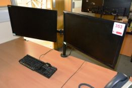 Two Edge ID LCD flat screen monitors with desk mountable stand (please note: this lot is located