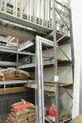 Two bays of galvanised steel adjustable boltless pallet racking, approx 2800mm width per bay, approx